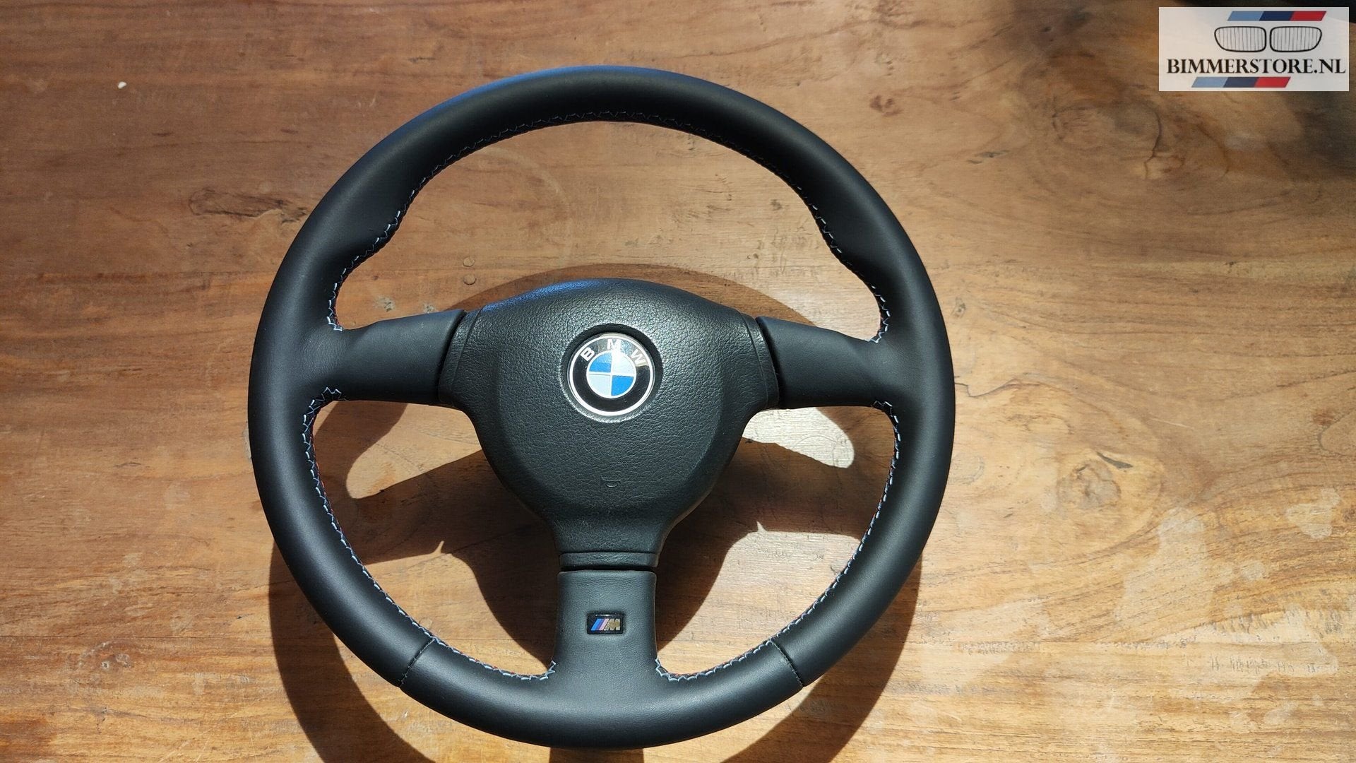 Bekleed leder stuur M-Technik met M-stiksel kleuren BMW 3 se, -, -, Nieuw, Ophalen of Verzenden