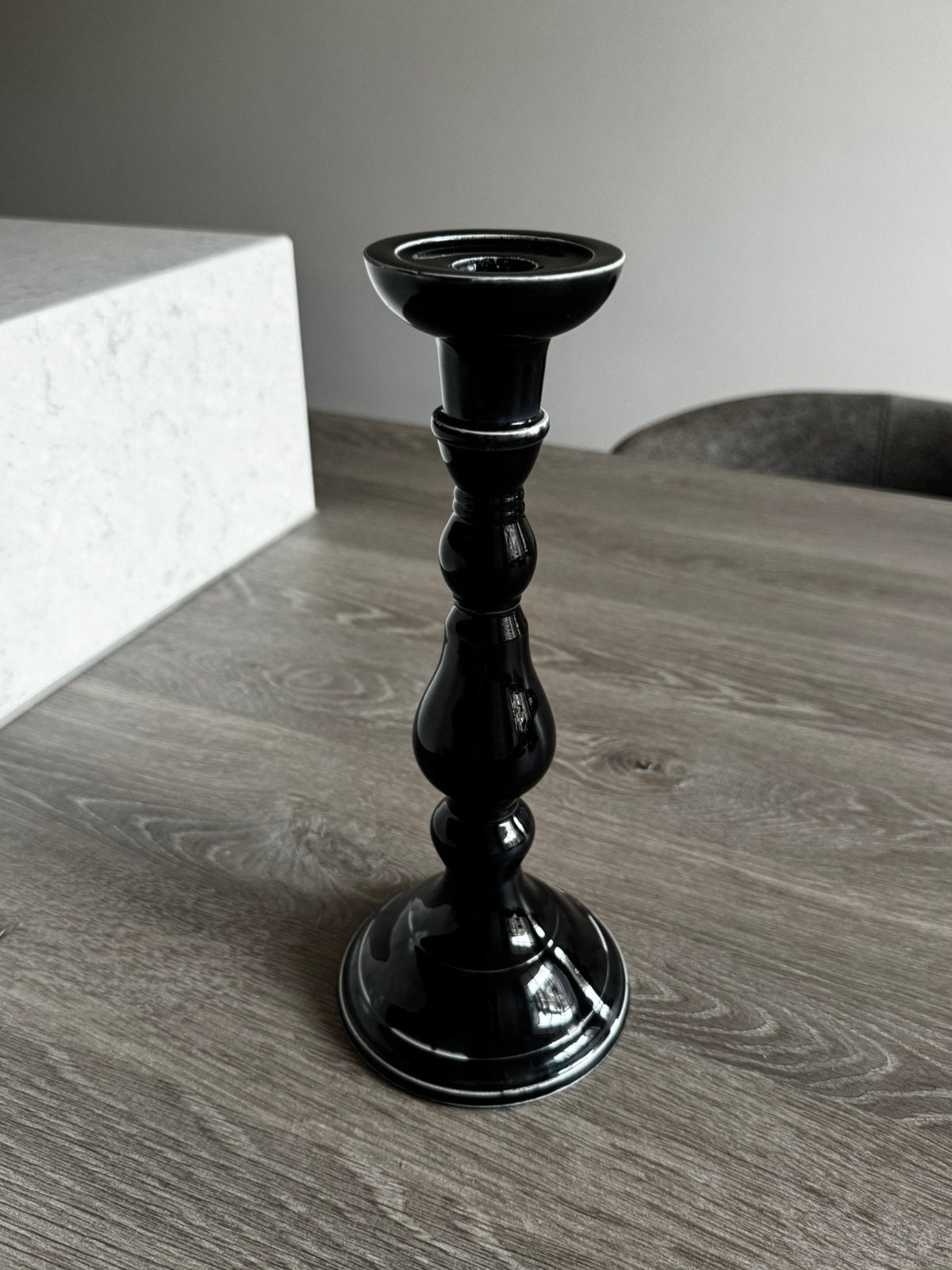 Zwarte kandelaar van Casa Vivante, 26,5 cm hoog, Zwart, Ophalen of Verzenden, Zo goed als nieuw, 27 cm