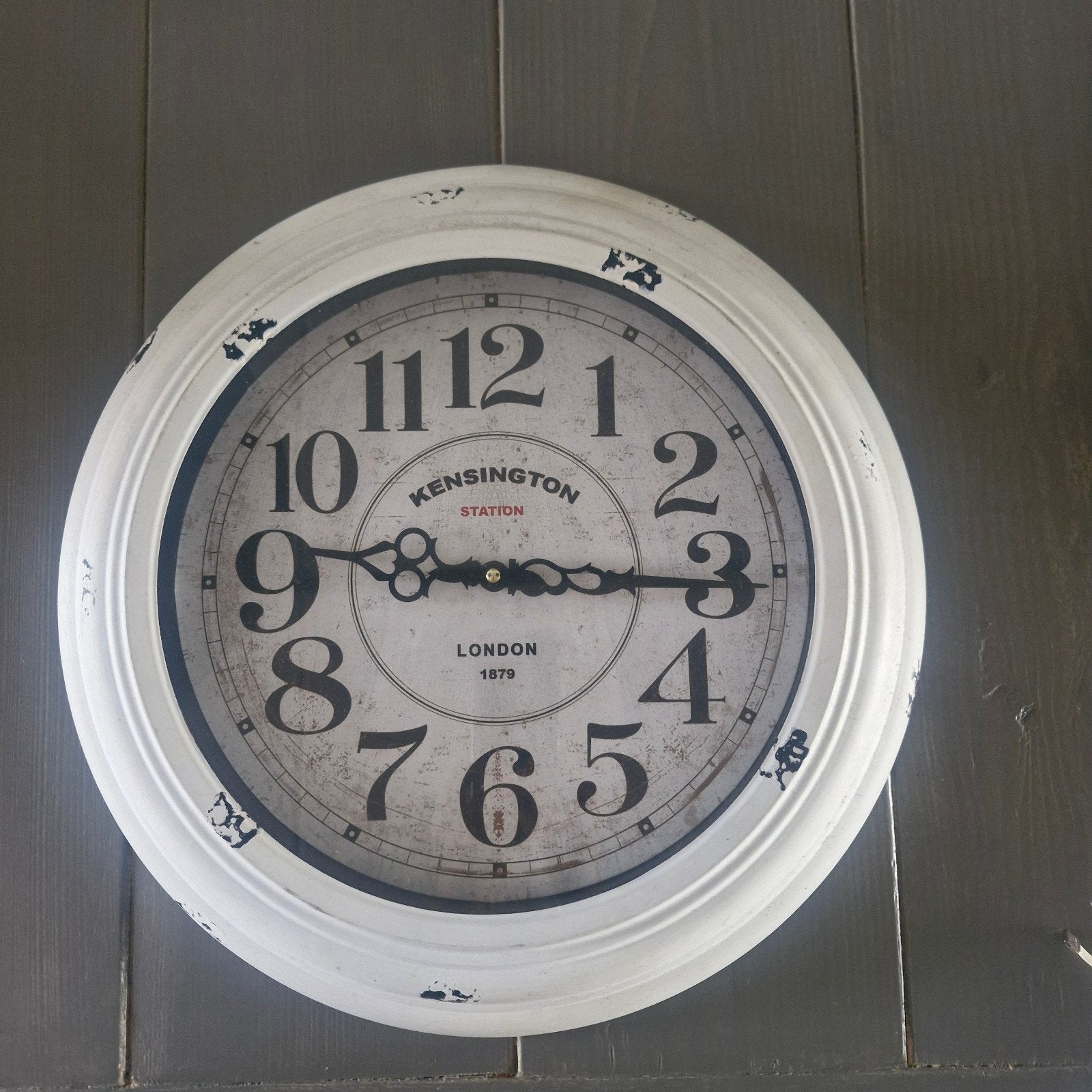 Vintage Wandklok Kensington Station London - 43 cm, Ophalen