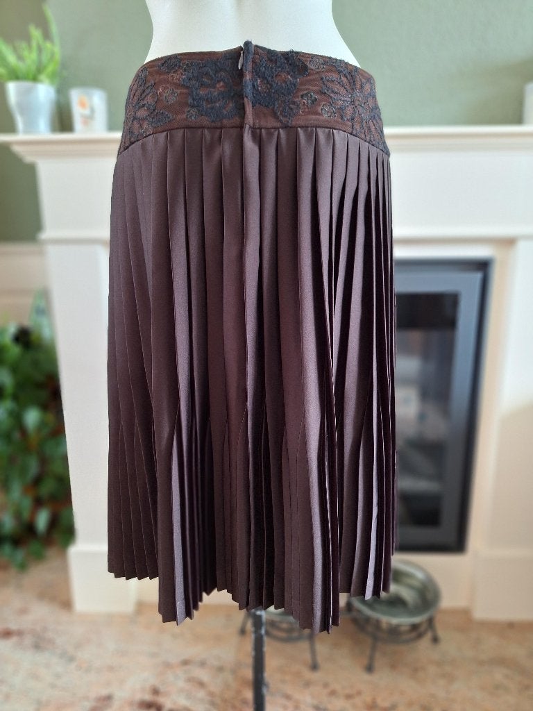Sonia Bogner bruine plissé rok M 38 winter, Maat 38/40 (M), Bruin, Verzenden, Bogner
