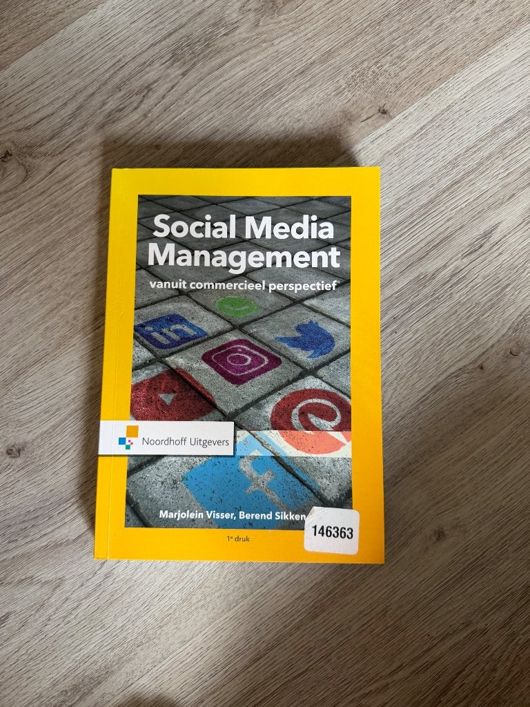 Studieboek Social Media Management, Zo goed als nieuw, Noordhoff Uitgevers, Alpha, HBO