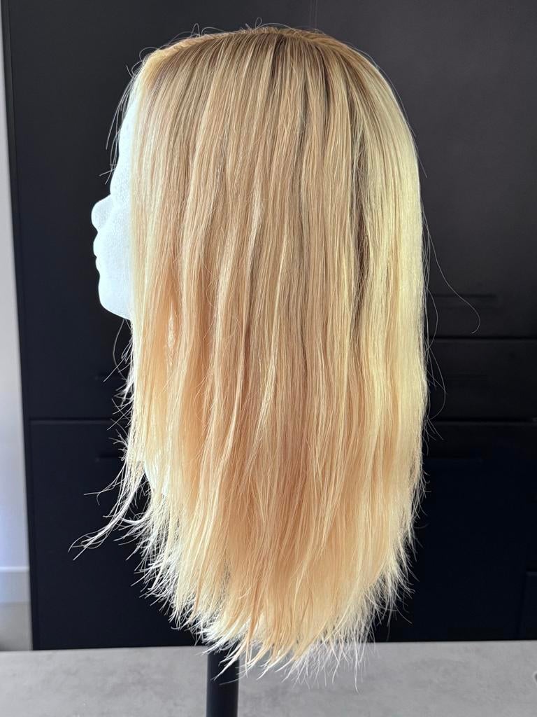 Prachtig blond haarwerk van echt haar, Ophalen of Verzenden, Zo goed als nieuw, Pruik of Haarverlenging