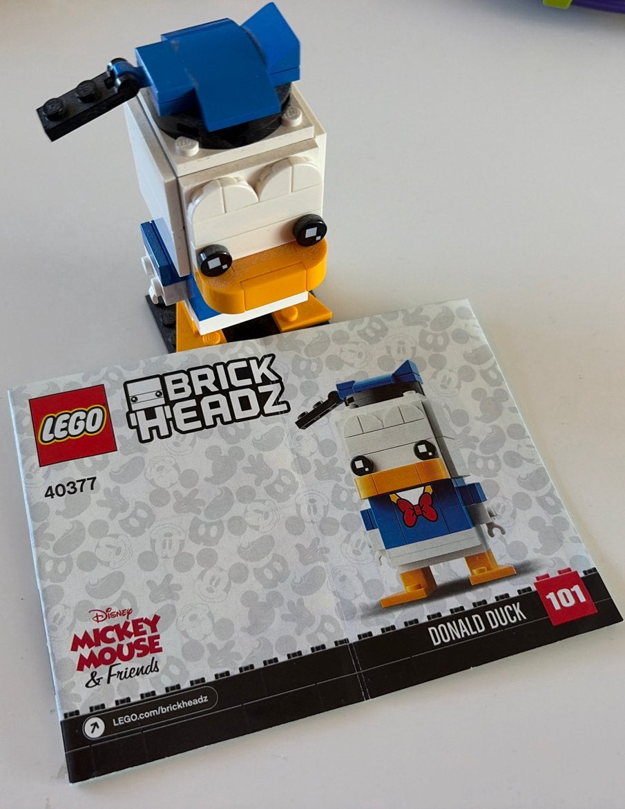 LEGO BrickHeadz 40377 Donald Duck - Zo goed als nieuw, Ophalen of Verzenden, Zo goed als nieuw, Overige merken