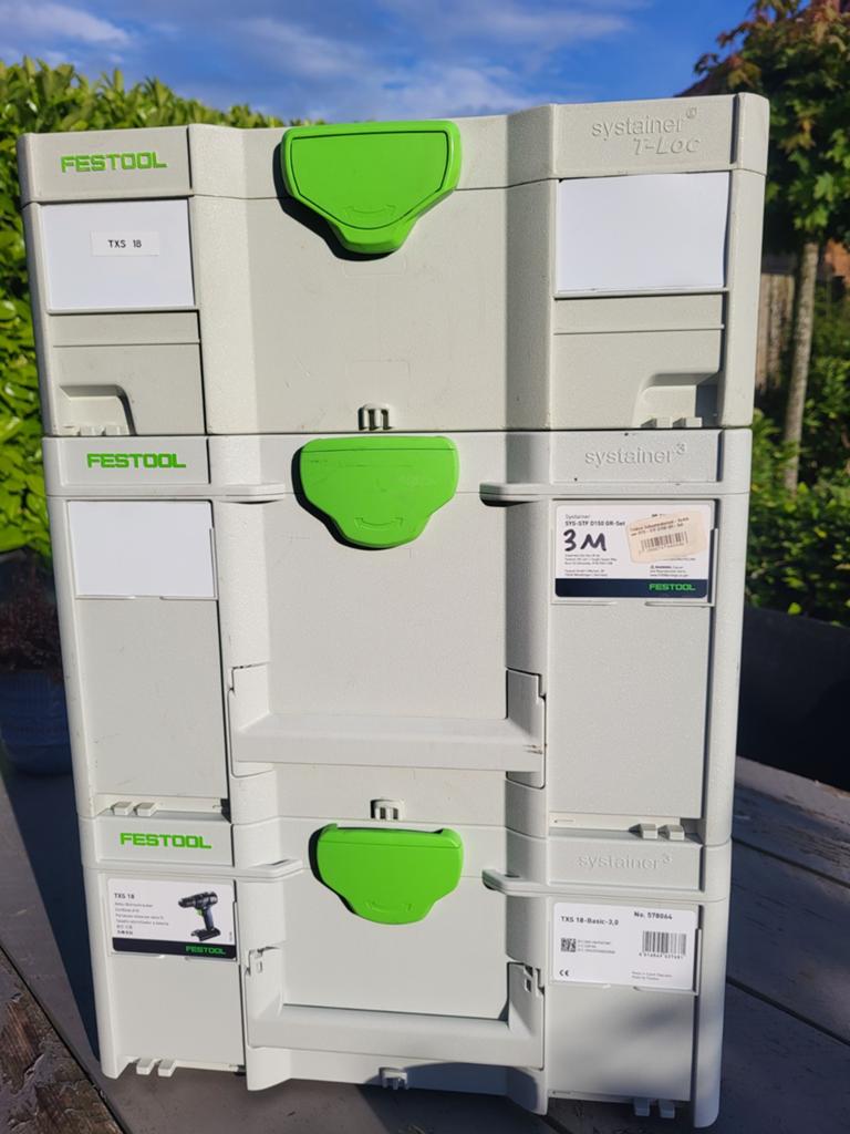 Festool systainers:txs18(nieuw), 2 2e hands, Ophalen, Doos, Minder dan 50 cm, Minder dan 40 cm