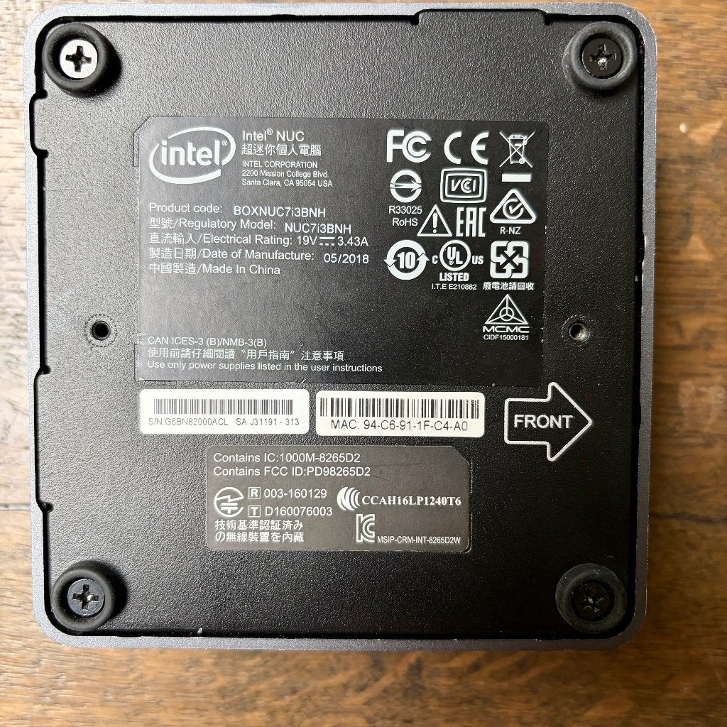 NUC 7I3BNH, Computers en Software, 8 GB, Intel, Ophalen of Verzenden, SSD