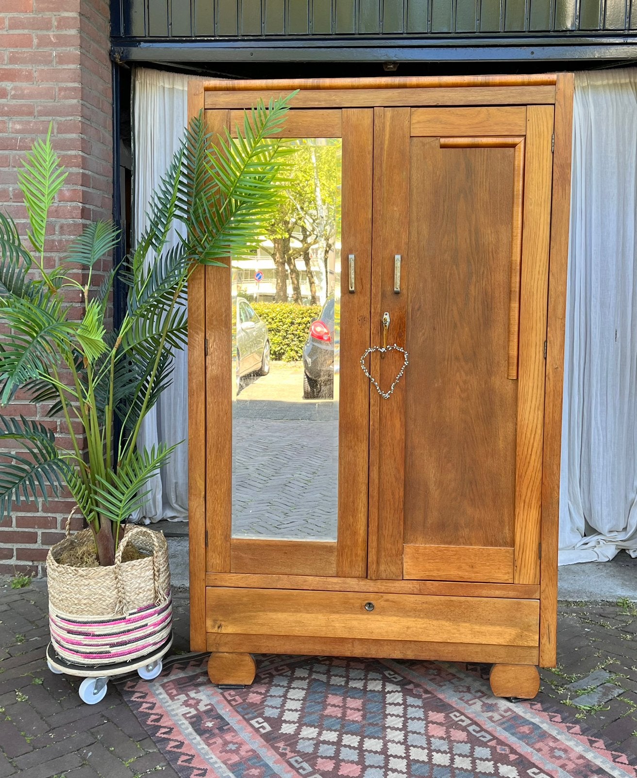 Art Deco kledingkast, Ophalen of Verzenden, Gebruikt, 50 tot 75 cm, 150 tot 200 cm
