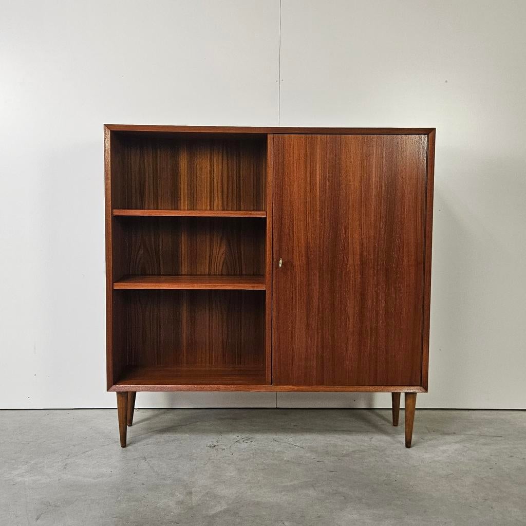 Vintage ondiepe kast, teak, Verzamelen, Retro, Huis en Inrichting, Ophalen