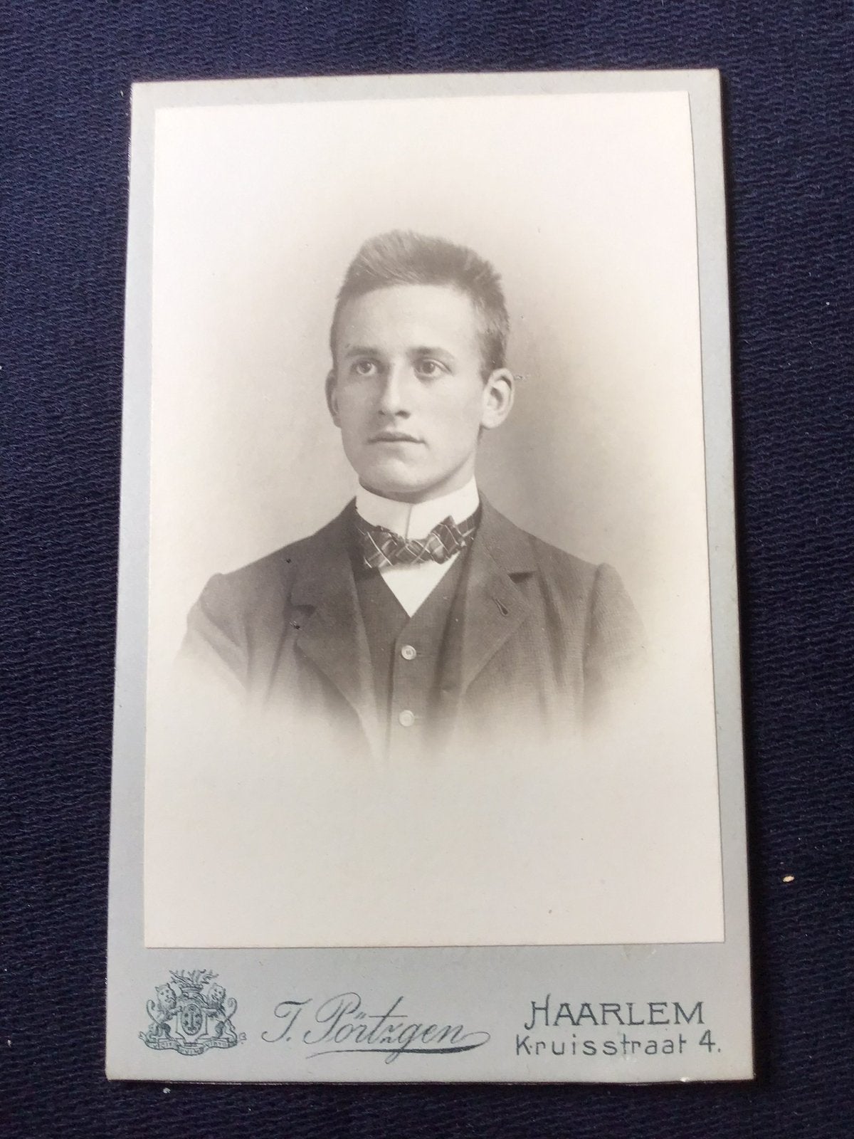 CDV, Jongeman, J. PÖRTZGEN, HAARLEM, Carte de Visite, Verzenden, Voor 1940, Gebruikt, Foto
