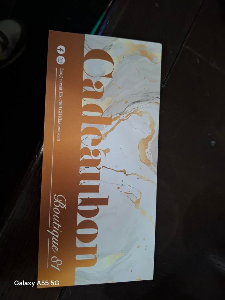 Waarde bonnen, Eén persoon, Cadeaubon