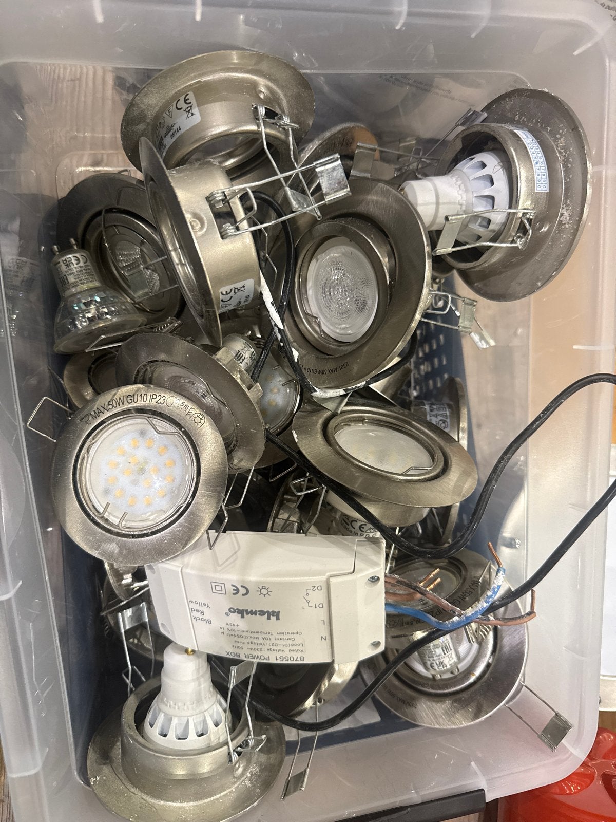 Diverse inbouwspots met LED en halogeen lampen, Gebruikt, GU10, Ophalen of Verzenden, LED
