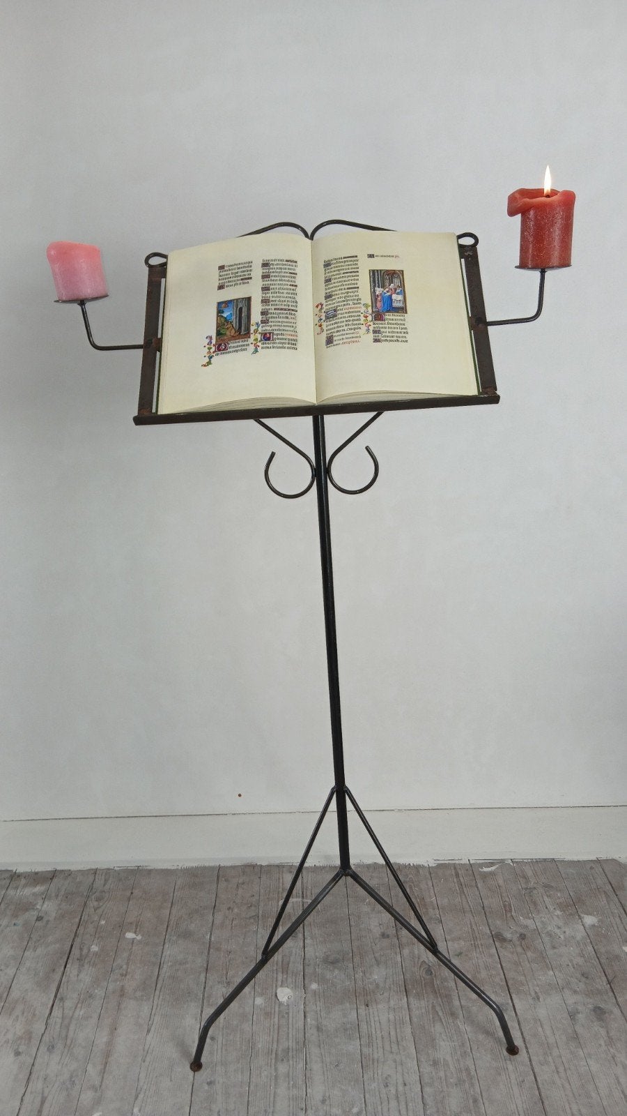 Lezenaar met kandelaars, metaal, modern, robuust, Ophalen