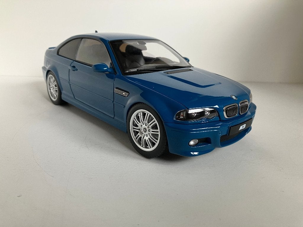 BMW  M3 (e46) Coupe van 2000  blauw metallic 1/18 Norev, Hobby en Vrije tijd, Ophalen of Verzenden, Nieuw, Auto, Norev