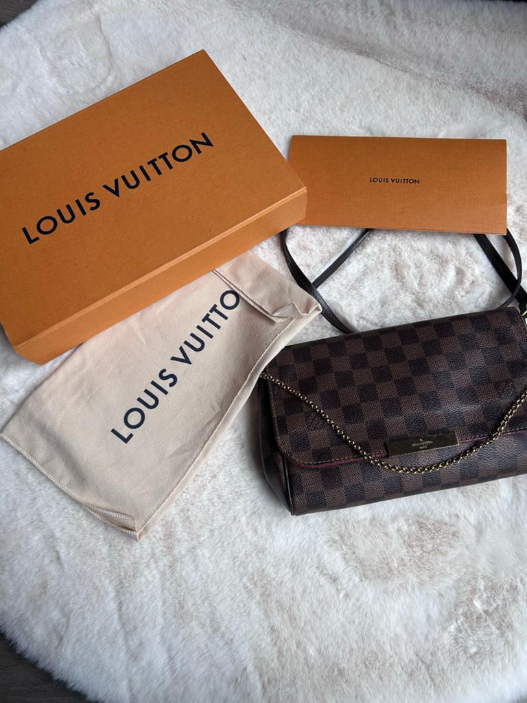 Louis Vuitton Favorite PM Damier Ebene Schoudertasje + bon, Sieraden, Tassen en Uiterlijk, Ophalen of Verzenden, Zo goed als nieuw