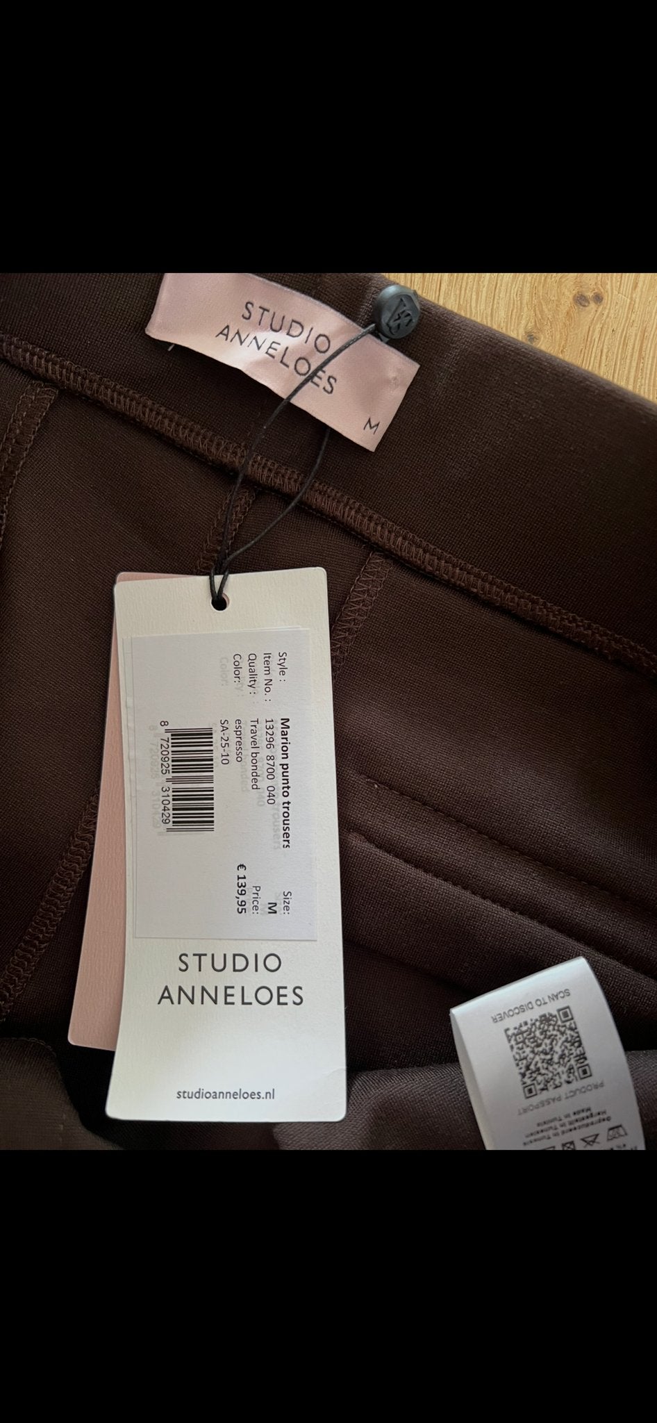 Studio Anneloes Marion Punto Trousers Espresso Maat M, Kleding | Dames, Maat 38/40 (M), Bruin, Verzenden, Nieuw