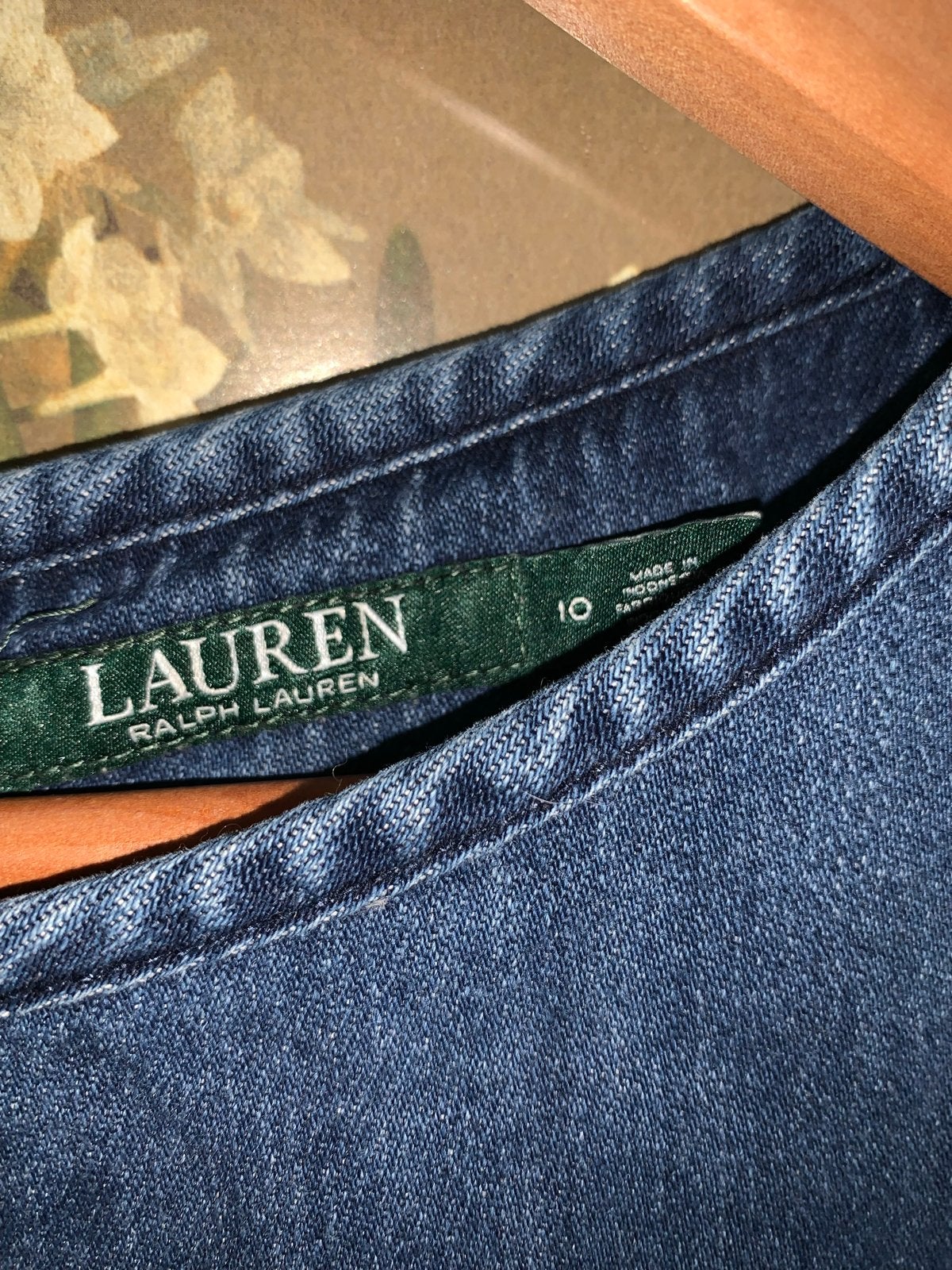 Ralph Lauren denim jurk maat 38/40 (M), Kleding | Dames, Ophalen of Verzenden, Zo goed als nieuw, Maat 38/40 (M), Blauw
