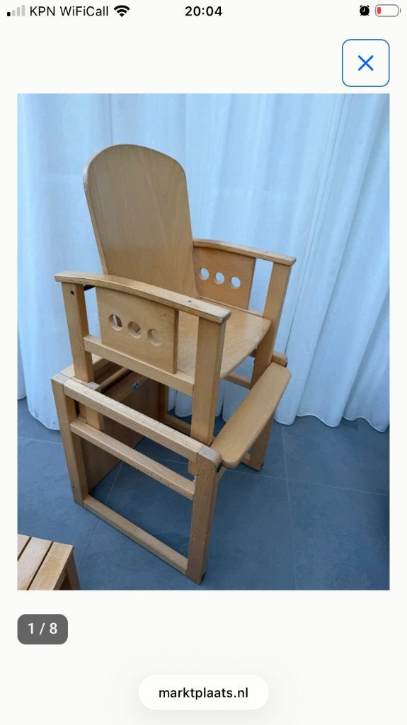 Kinderstoel  en tafel in 1, Kinderen en Baby's, Ophalen, Gebruikt, Overige typen, Aanschuifbaar