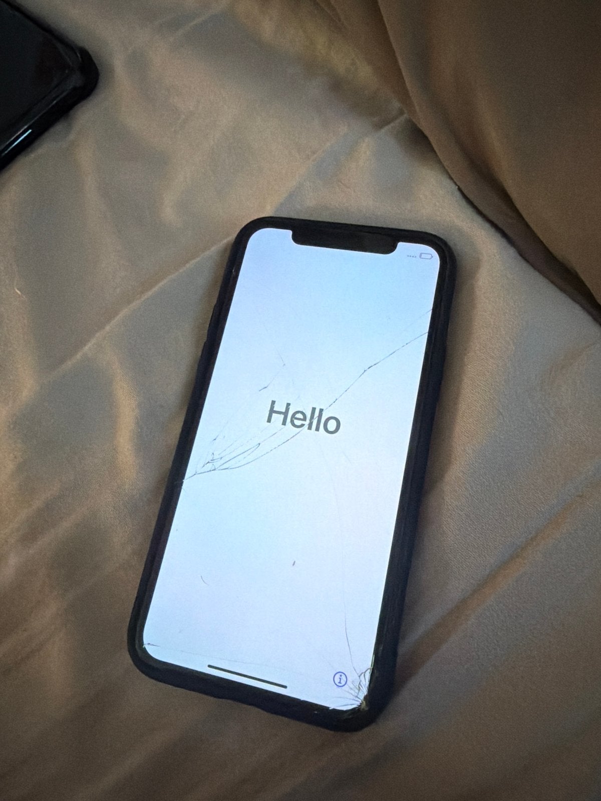 iPhone X met hoesje - Barst in voorscherm, Ophalen of Verzenden, Gebruikt, IPhone X