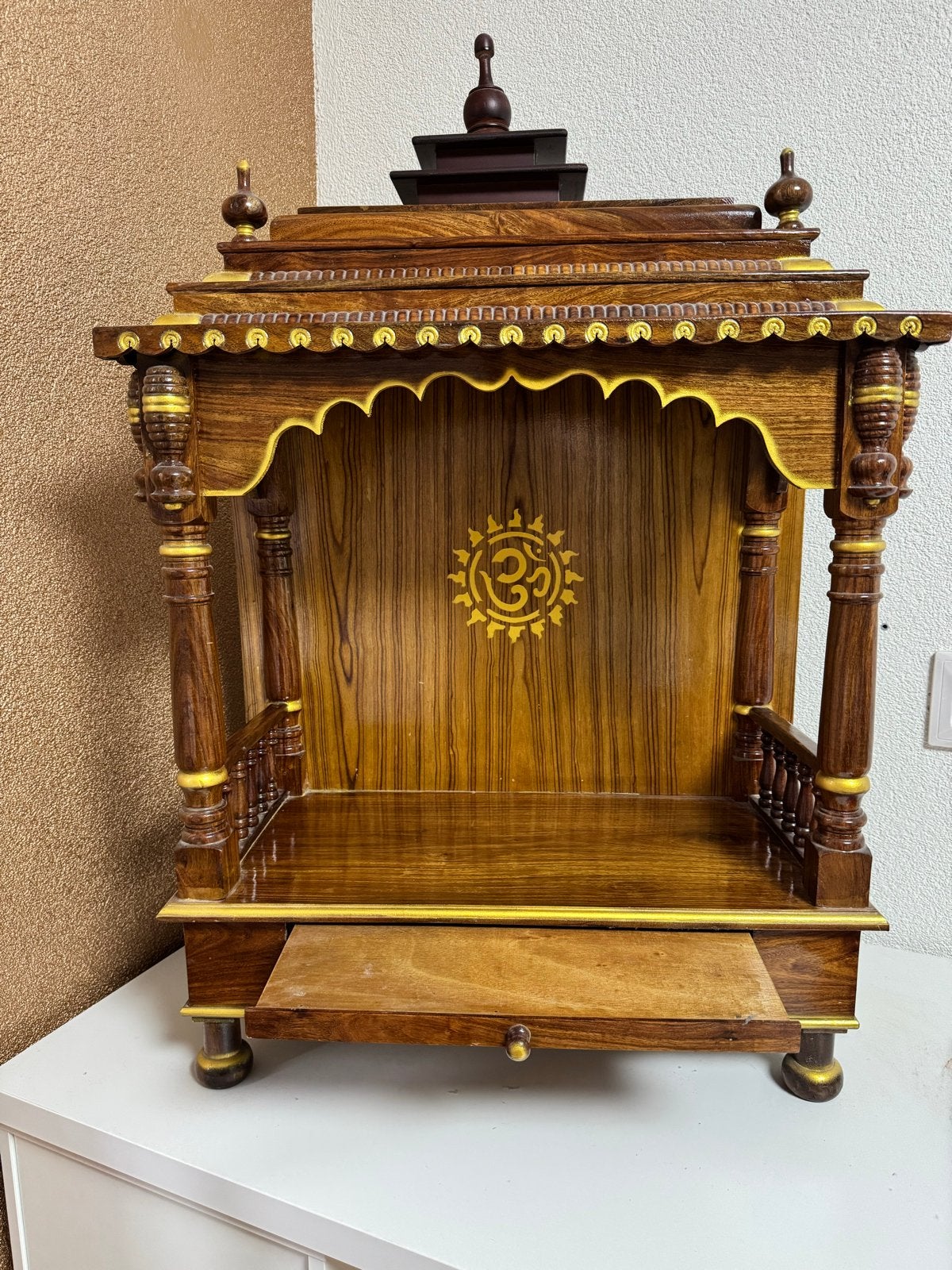 Prachtige handgemaakte houten tempel voor thuis, Ophalen of Verzenden