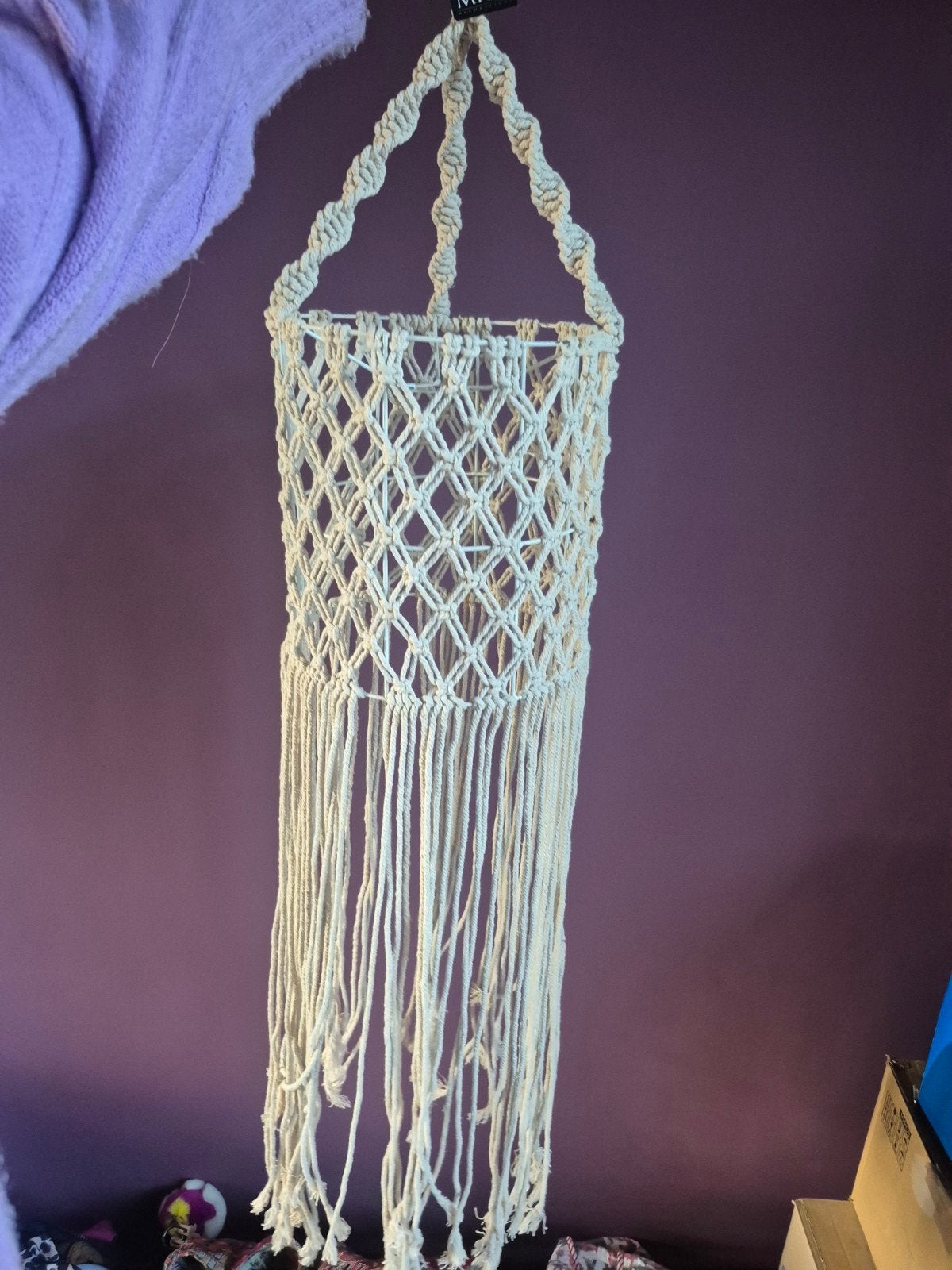 Bohemian Macramé Lampenkap - Handgemaakt en Stijlvol, Huis en Inrichting, Bohemian, Overige merken, Natuurlijk materiaal, Beige