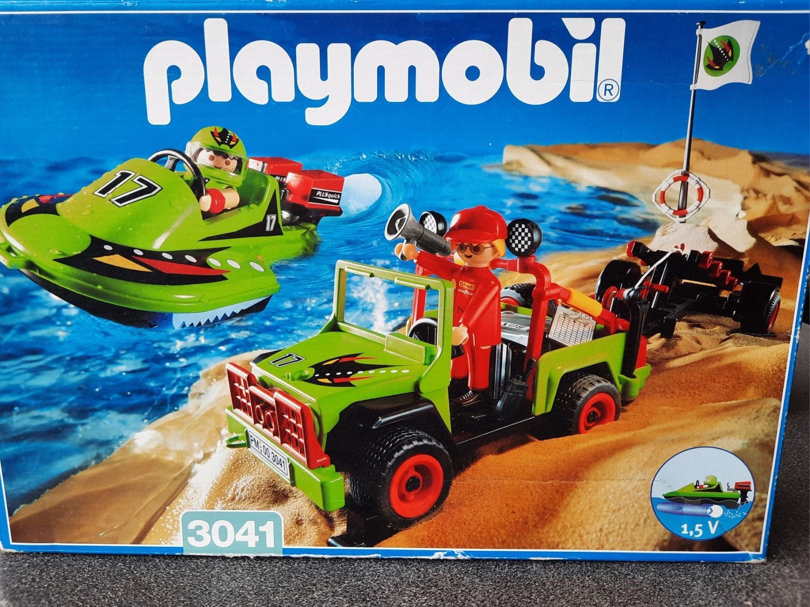 Playmobil 3041 Jeep met Speedboot, Kinderen en Baby's, Speelgoed | Playmobil, Ophalen of Verzenden, Zo goed als nieuw, Complete set