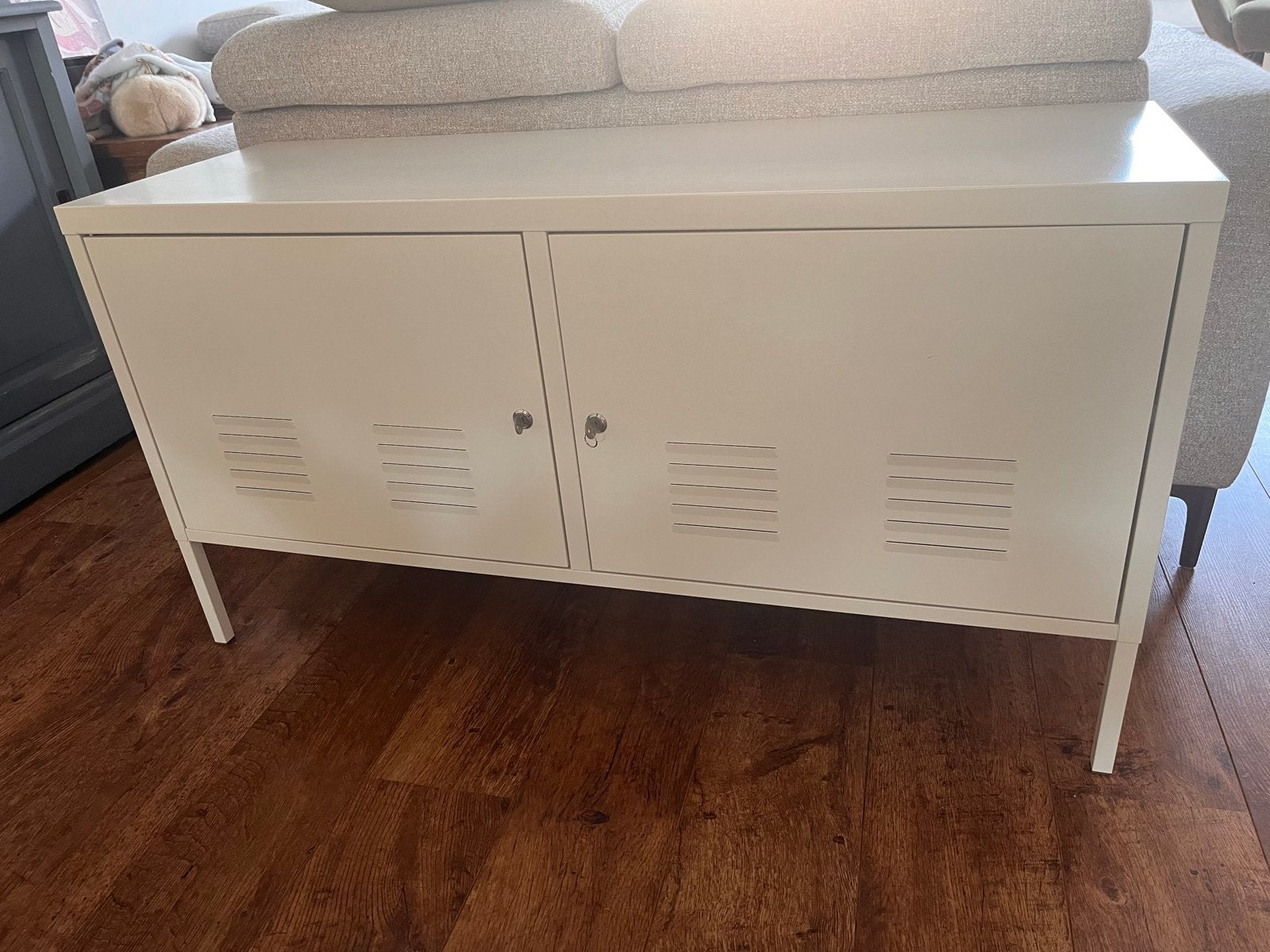 IKEA PS Kast / Dressoir - Wit metaal, Ophalen, Gebruikt, 100 tot 150 cm, Metaal