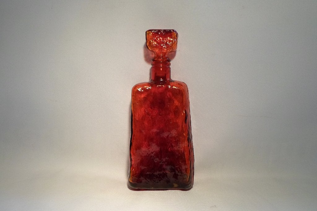 Empoli Decanter Rood Oranje 1960 Italy, Antiek en Kunst, Ophalen of Verzenden