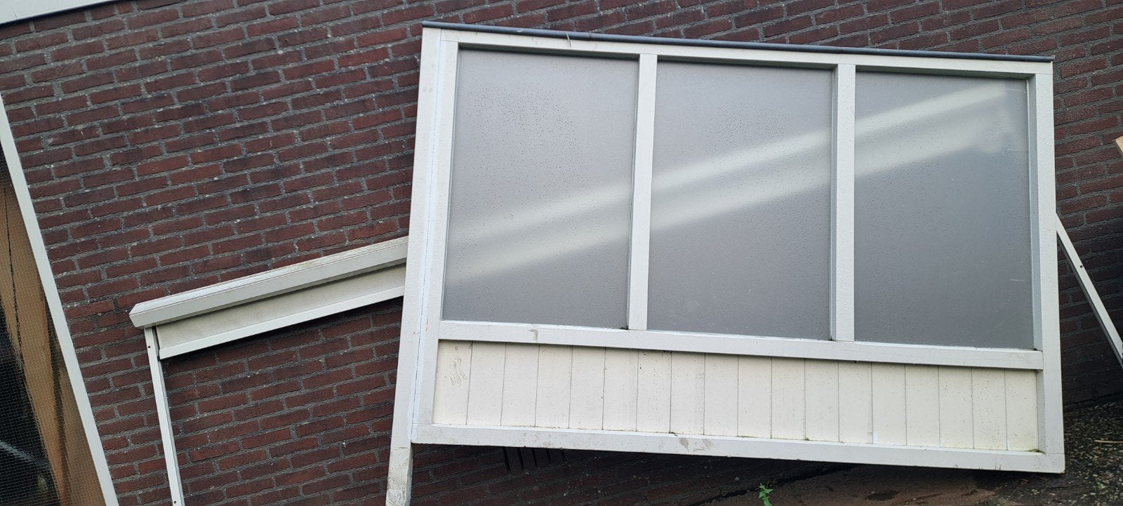 Windscherm 247b 160h, Raamkozijn, Zo goed als nieuw, Hout, Ophalen