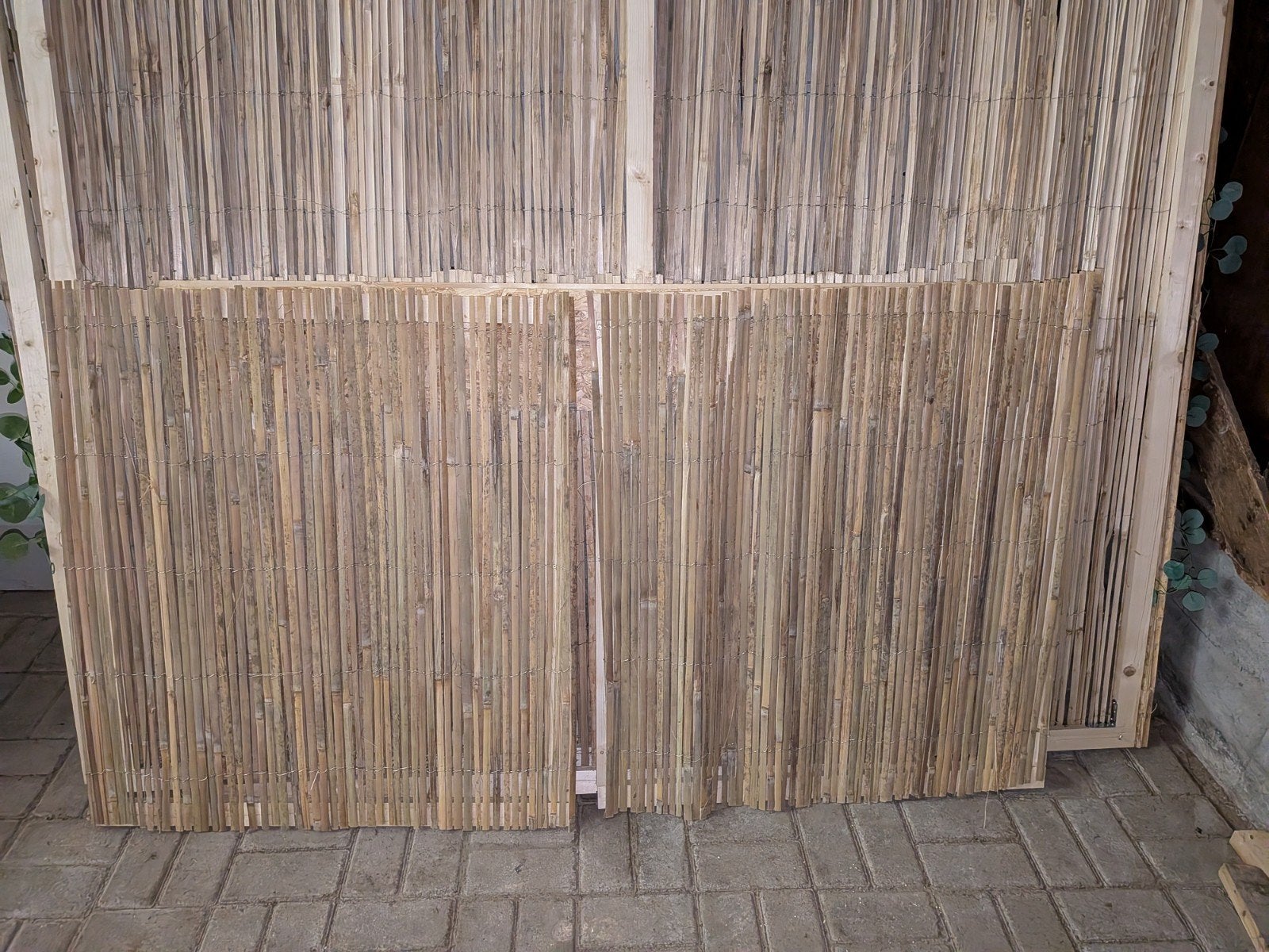 2x Bamboe wandje 90x90 cm, 5 cm dik, Tuin en Terras, Gebruikt, Minder dan 100 cm, Ophalen of Verzenden, Minder dan 100 cm