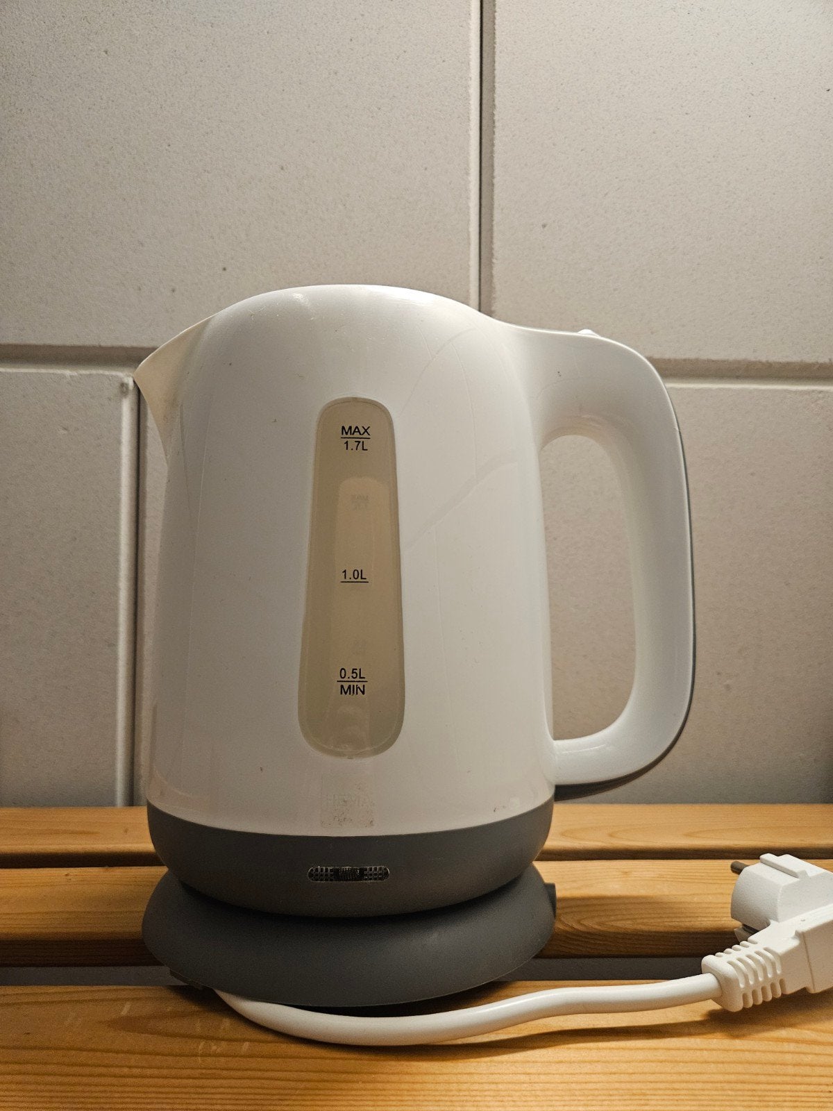 Hema Waterkoker - Wit (1.7L), Witgoed en Apparatuur, 1 tot 2 liter, Ophalen, Gebruikt, Draadloos