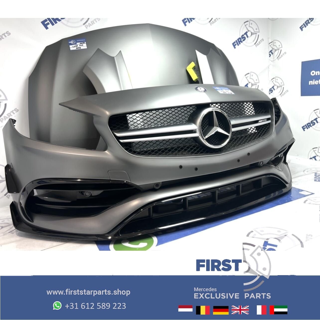 2018 W176 A45 AMG FACELIFT PERFORMANCE VOORKOP MAT GRIJS 787, Gebruikt, -, Voor, Ophalen of Verzenden
