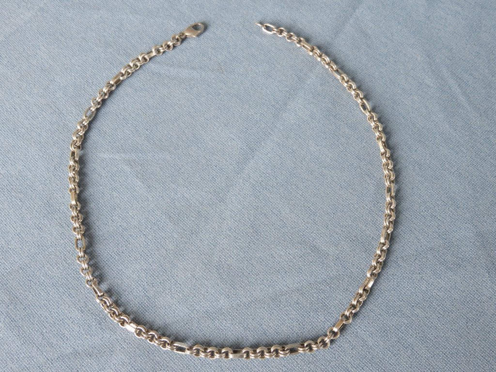 Antieke hals schakel ketting in 835 karaat zilver - 20e eeuw, Sieraden, Tassen en Uiterlijk, Antieke sieraden, Ophalen of Verzenden