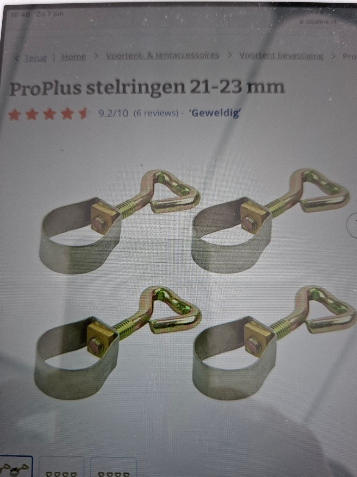 Stelringen voor tentstok 21-23 mm, Ophalen of Verzenden, Nieuw