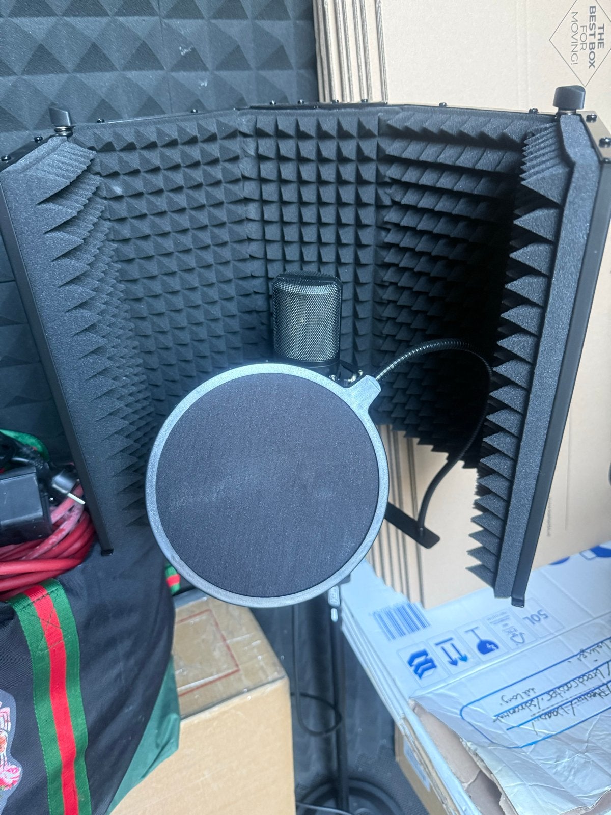 Studiomicrofoon met popfilter en reflectiescherm, Ophalen, Zo goed als nieuw, Studiomicrofoon
