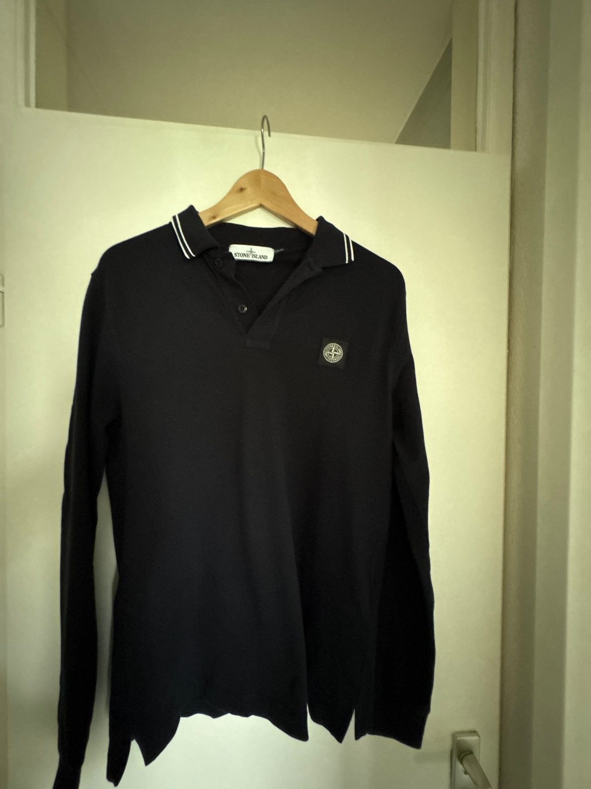 Stone Island Polo Longsleeve Slim Fit Maat M Donkerblauw, Kleding | Heren, Ophalen of Verzenden, Zo goed als nieuw, Maat 48/50 (M)