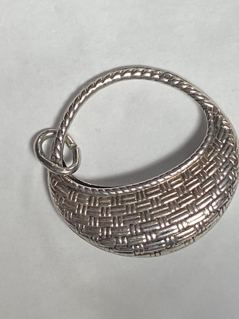 Zilveren bedel kettinghanger tasje voor bedelarmband ketting, Sieraden, Tassen en Uiterlijk, Bedels, Overige merken, Ophalen of Verzenden