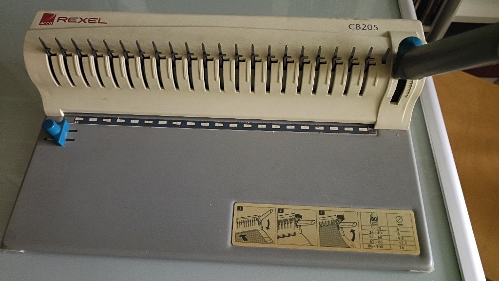Inbindmachine  Rexel CB205, Ophalen, Gebruikt