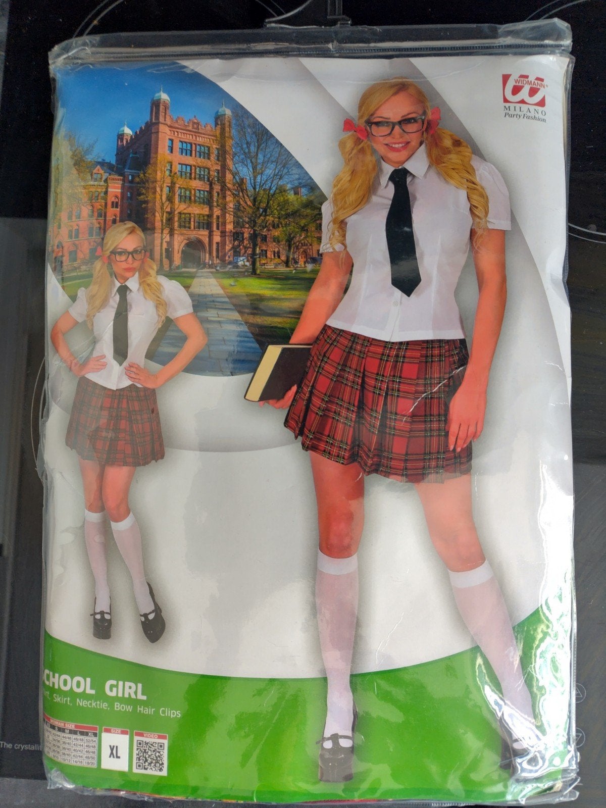 Schoolmeisje Kostuum - maat XL, Widmann Milano, Carnaval, Maat 46/48 (XL) of groter, Nieuw