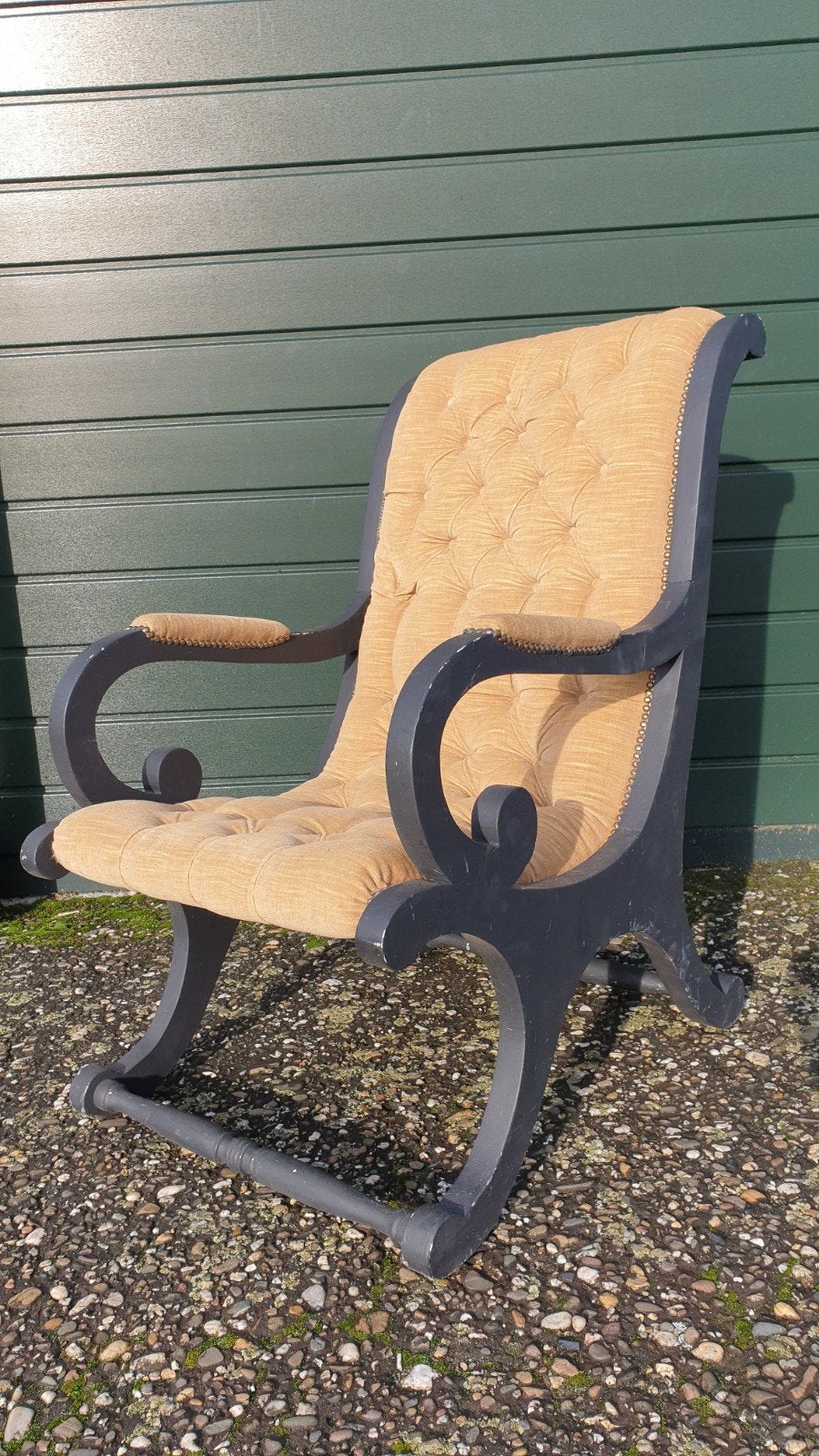 Chesterfield fauteuil - Klassiek en comfortabel, Huis en Inrichting, Fauteuils, Ophalen, Gebruikt, 75 tot 100 cm, Stof