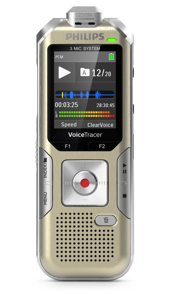 Philips DVT8000 VoiceTracer voicerecorder + remote + doos, Ophalen of Verzenden, Zo goed als nieuw, Audio