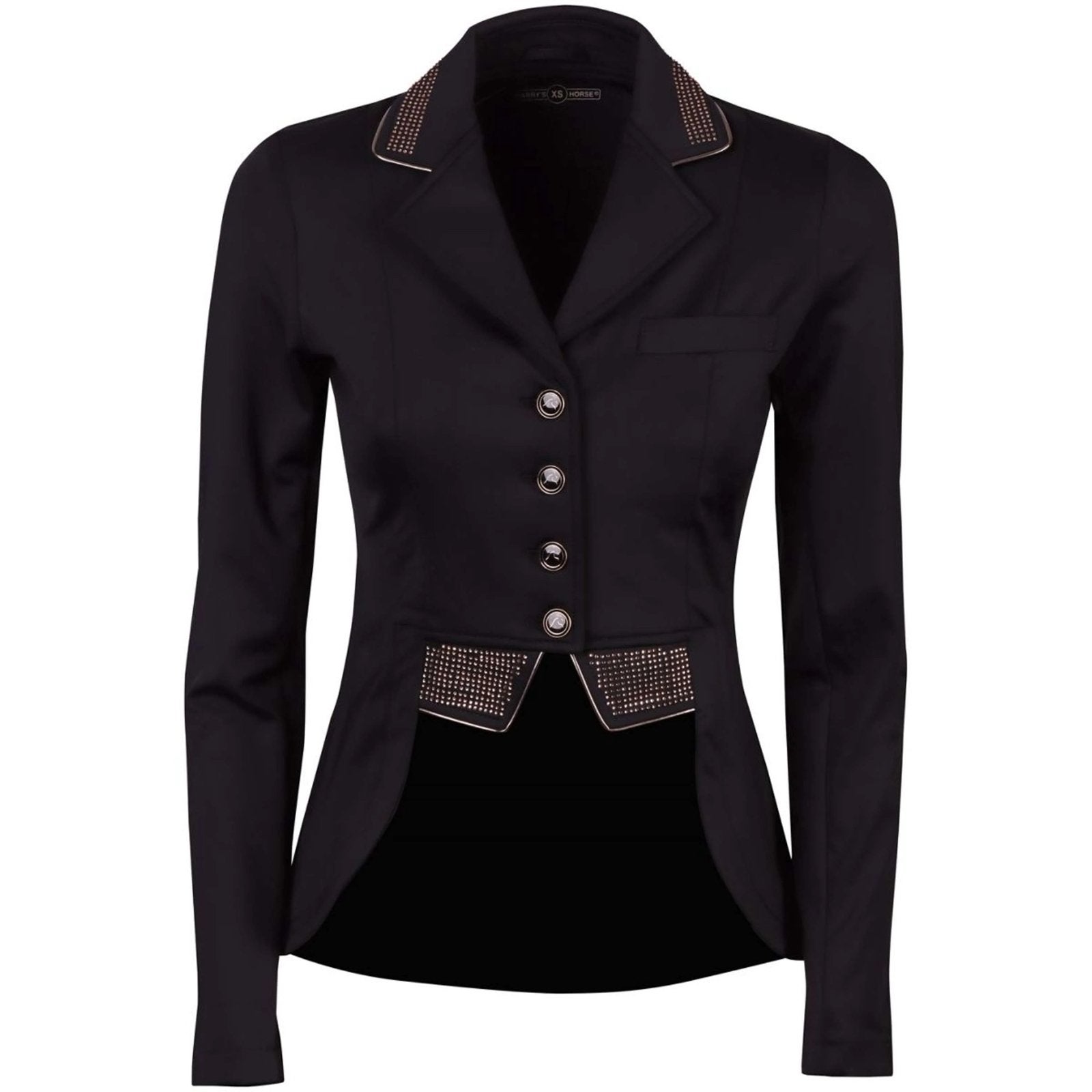 Wedstrijdjasje *NIEUW* zwart met rose/gold maat M, Dressuur, Ophalen of Verzenden, Zo goed als nieuw, Ritssluiting