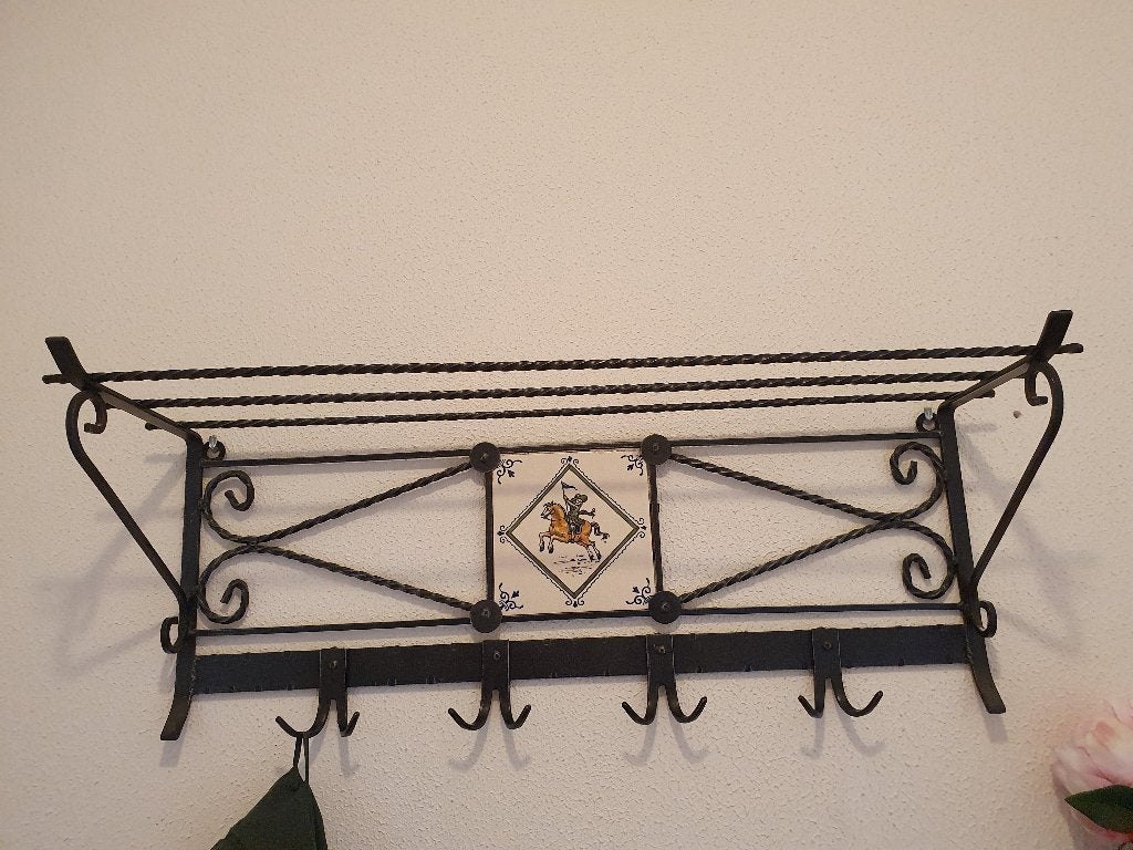 Hal-set met spiegel en kapstok, Zo goed als nieuw, Minder dan 100 cm, Metaal, Ophalen