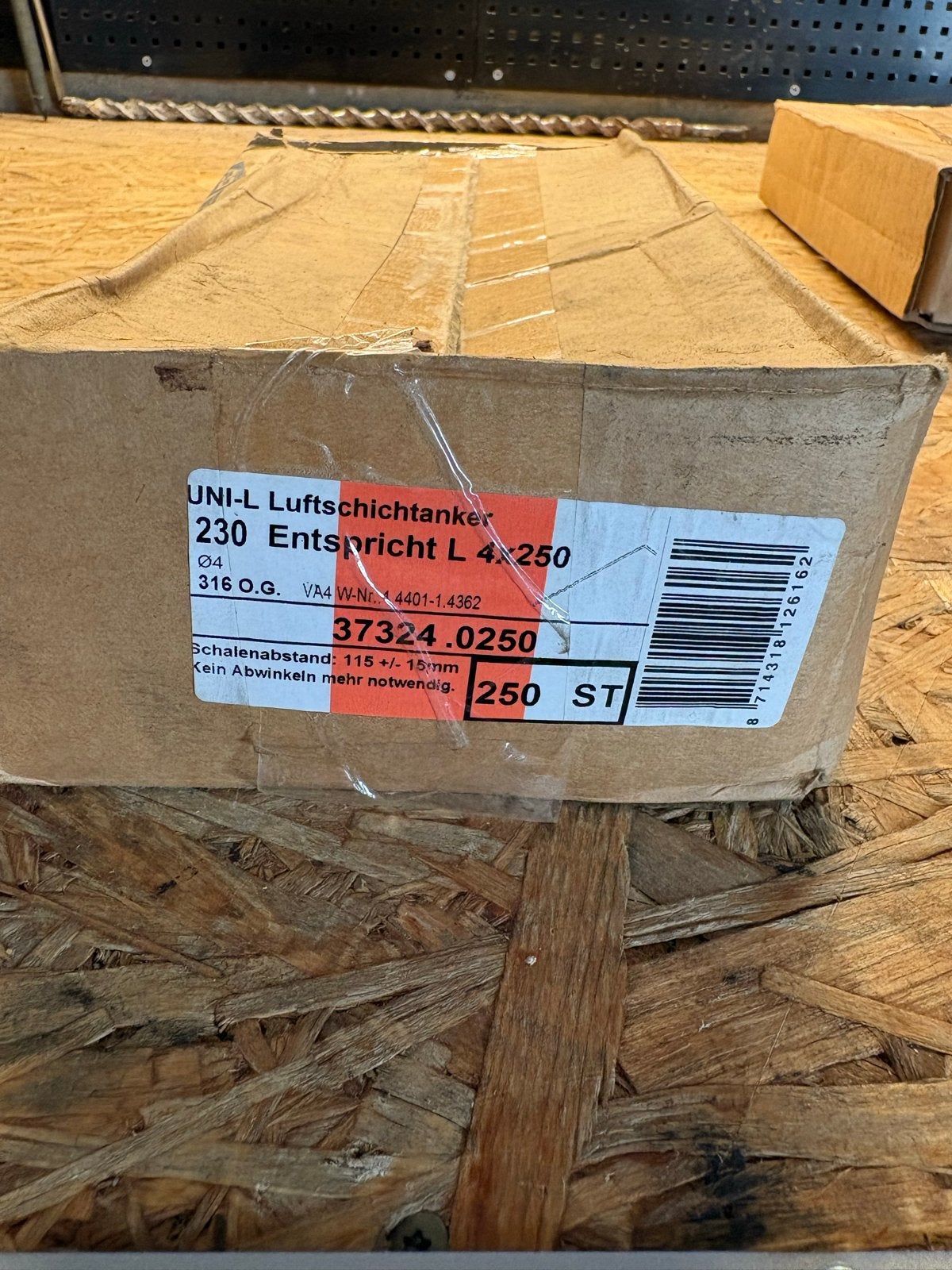 Doos spouwankers 230mm RVS - 250 stuks, 100 tot 250 mm, Overige typen, Nieuw, Ophalen of Verzenden