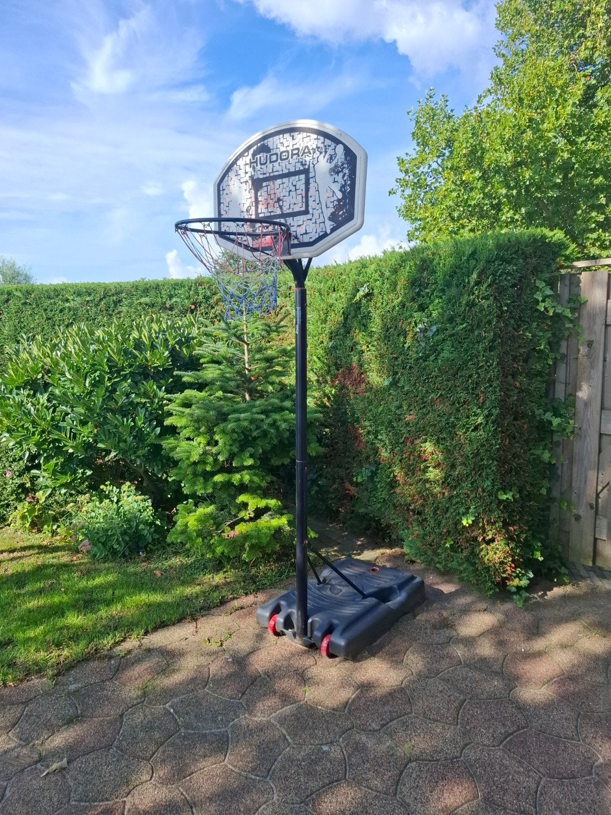 Hudora basketbalring met standaard, Ophalen, Gebruikt, Ring, Bord of Paal