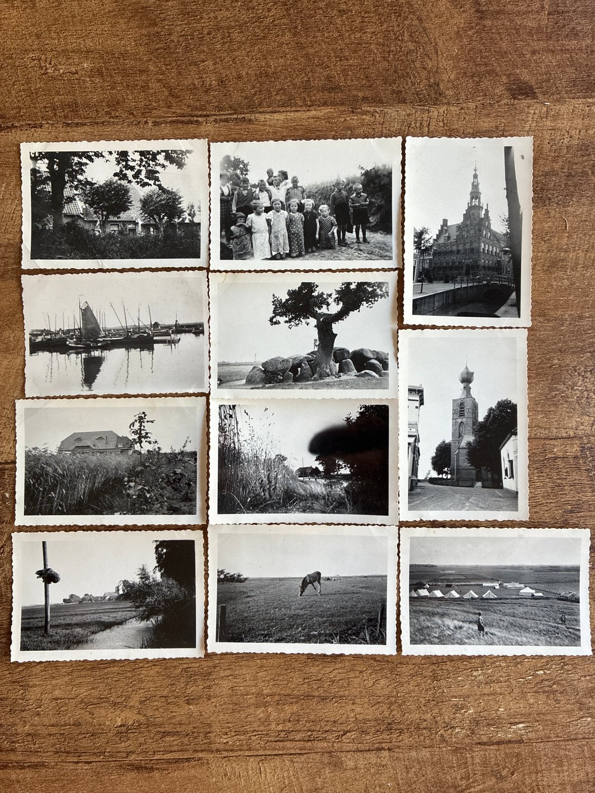 Oude kleine zwart-wit foto's 11x van Nederland 1939, Gebruikt, Foto, Ophalen of Verzenden, Gebouw