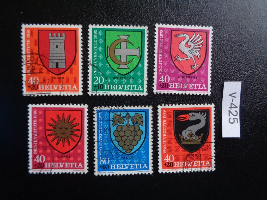 zwitserland - gemeente wapen schilden 1978/1981 (v-425), Ophalen of Verzenden, Gestempeld