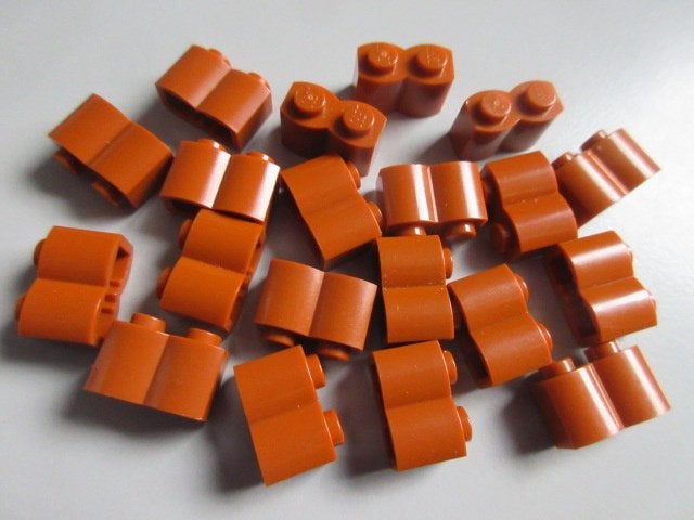 nr. 9317, 20 Golfsteentjes 1x2, dark orange., Ophalen of Verzenden, Zo goed als nieuw, Losse stenen, Lego