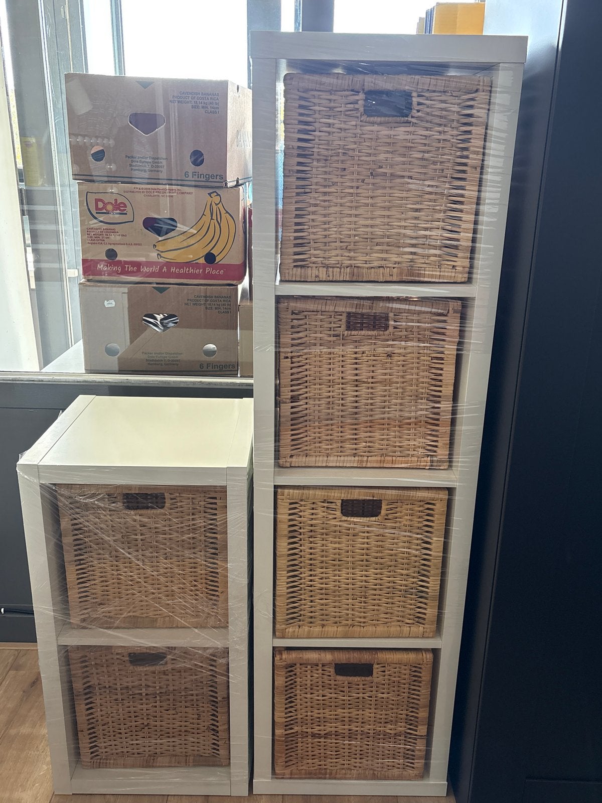 IKEA Kallax/Expedit kasten met rieten manden, Ophalen, Zo goed als nieuw