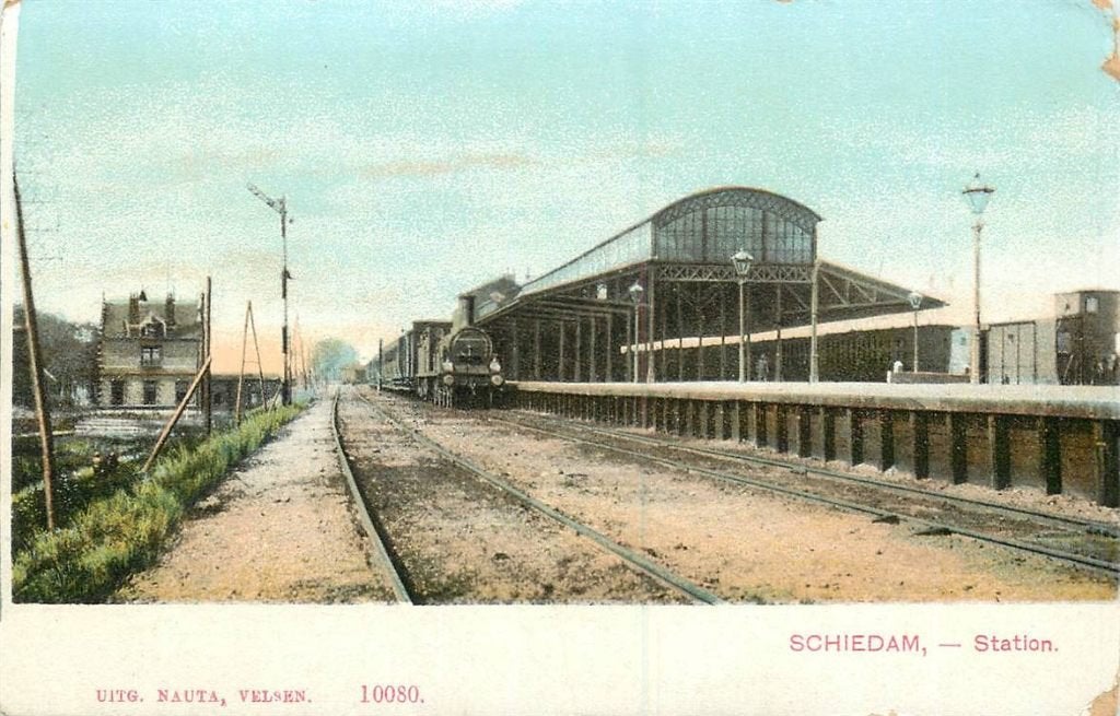 388-510-013 Schiedam Station, Verzenden, Voor 1920, Zuid-Holland