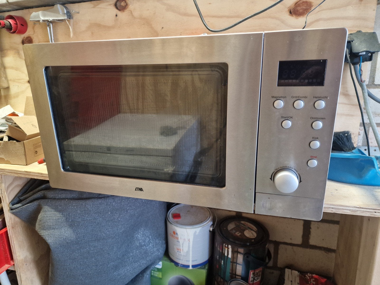 Etna Magnetron 900W - RVS, Gebruikt, Ophalen of Verzenden, Magnetron, Draaiplateau