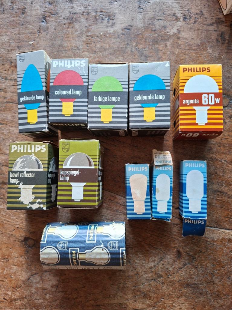 Lotje oude Philips lampen., Ophalen of Verzenden, Gebruikt